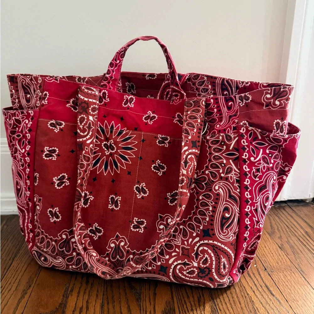 Call It By Your Name Red Bandana‎ Paisley Tote Bag